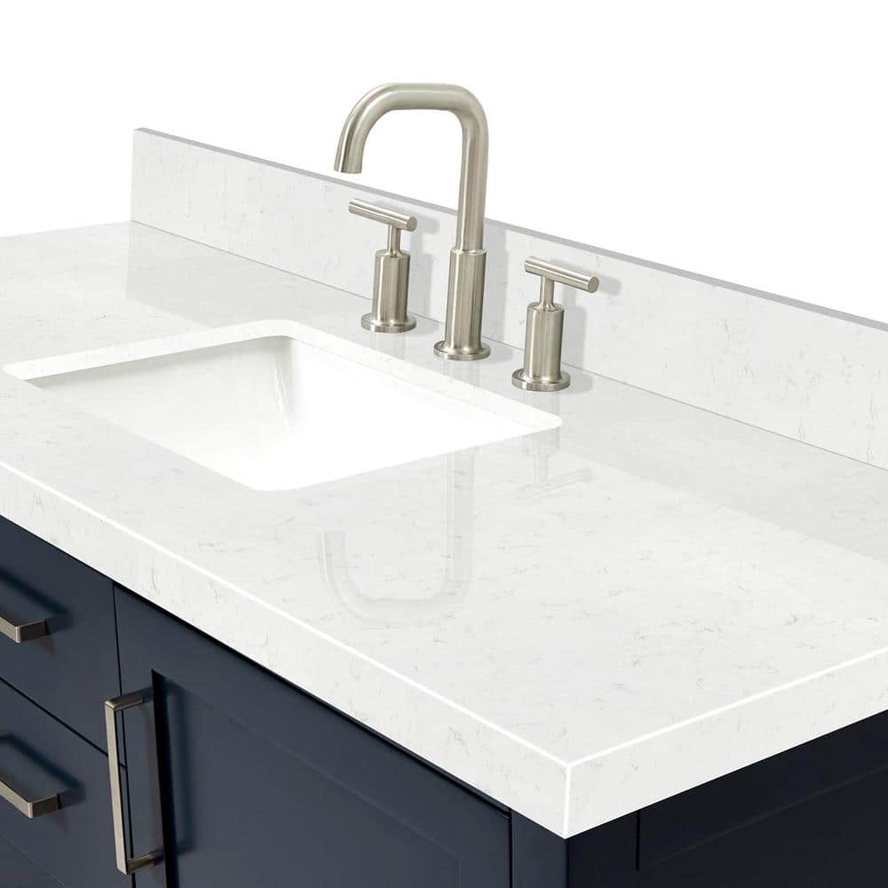 Midnight Blue 54" Freestanding Single Basin Vanity with Quartz Top
