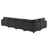 Harper & Bright Designs 128 in. Chenille Sectional Sofa in. Black with Oversized Ottoman, Hidden Armrest Storage, Cup Holders, Charging Ports GTT059AAB