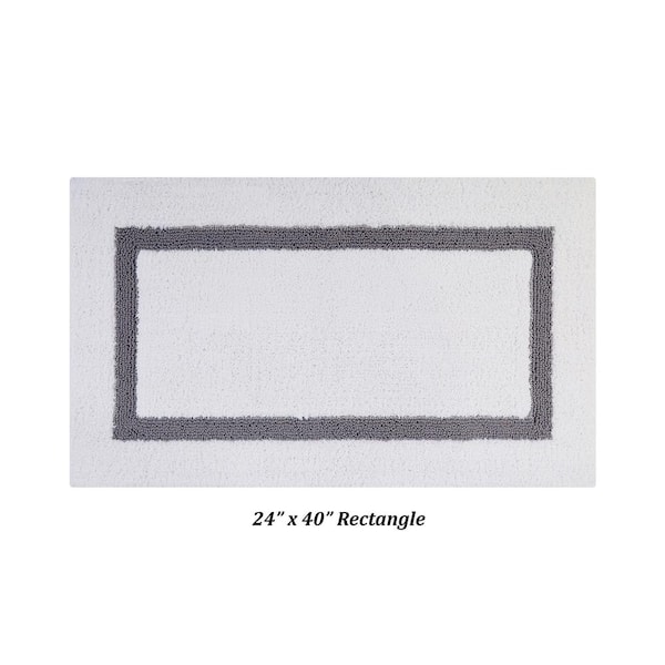 24x40 Hotel Collection Bath Rug White/Gray - Better Trends