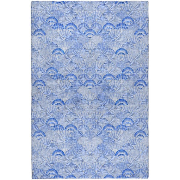 Dream Shag Premium Machine Washable Abstract ADS181 Blue 5 ft. x 7 ft. 6 in. Area Rug