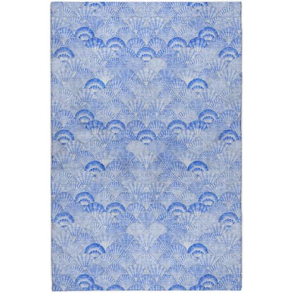 Dream Shag Premium Machine Washable Abstract ADS181 Blue 9 ft. x 12 ft. Area Rug