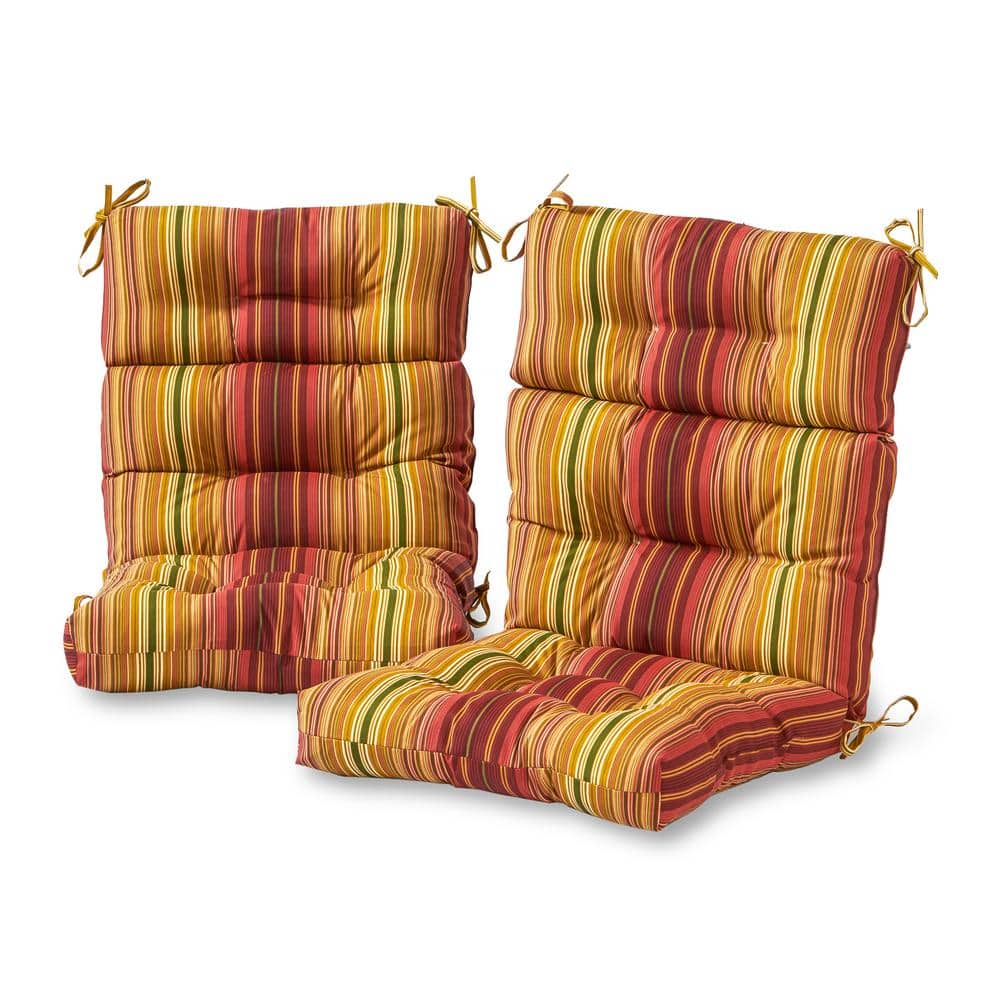 Kinnabari Stripe Stripe Outdoor High Back Dining Chair Cushion (2-Pack) price history on PriceWatchPro