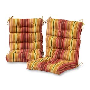 Kinnabari Stripe Stripe Outdoor High Back Dining Chair Cushion (2-Pack)
