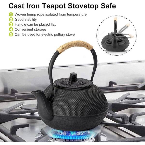 teakurobinさん専用 Lynzavix 1-2 Cup Black Japanese Tetsubin Tea Kettle Teapot with