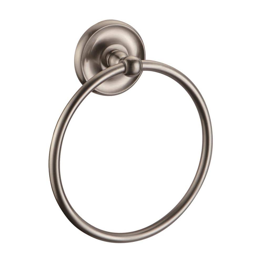Satin Nickel 4-Piece Bathroom Accessory Kit with Towel Ring