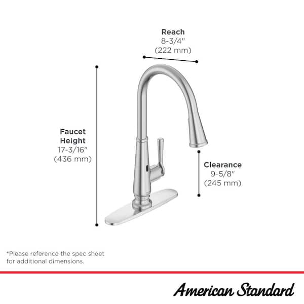 American Standard Palestra Touchless Single Handle Pull Down Sprayer Kitchen Faucet With Dual Spray In Stainless Steel 7438381 075 - View #13