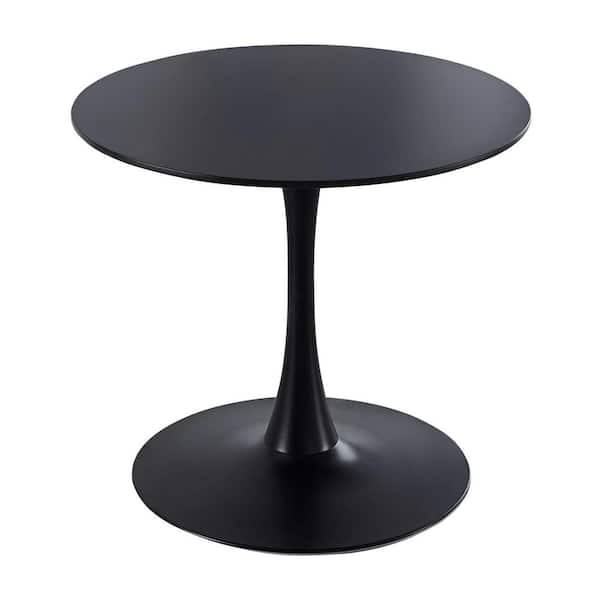 ATHMILE 31.5 in. Round Black MDF Top Dining Table with Metal Frame (Seats 2-4)