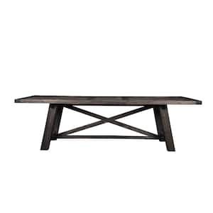 Newberry Wood Top 4 Legs Extension Dining Table, Salvaged Gray - Seats 6
