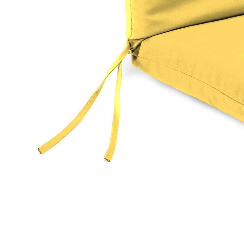 Sunray Yellow Polyester Outdoor Chair Cushion with Ties and Hanger Loop