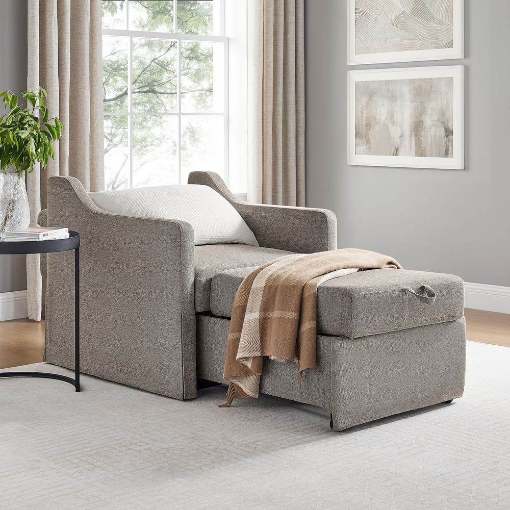 Serta Hailey Flax Twin Convertible Arm Chair 111A012FLX - The Home