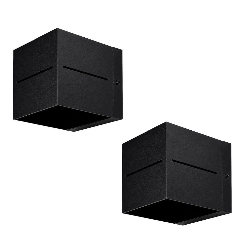 5.1 in.2-Pack Modern Black Square Indoor Wall Sconce Up and Down Lighting G9 Base Wall Light Fixture(Bulbs Not Included) price history on PriceWatchPro