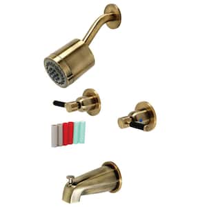 Kaiser 2-Handle 2-Spray Tub and Shower Faucet in Antique Brass (Valve Included)