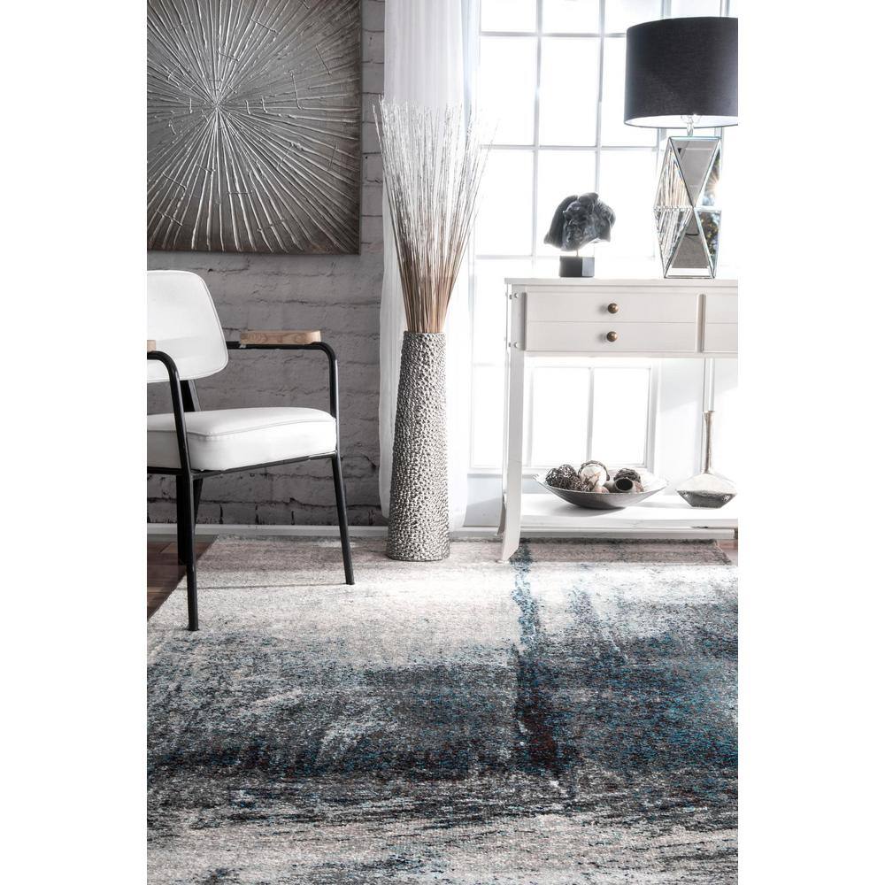 Noreen Gray Abstract Handmade Synthetic Area Rug