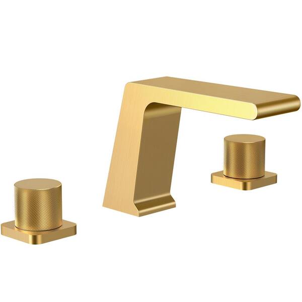 EVERSTEIN 8 in. Widespread Double Handle Bathroom Faucet in Brushed