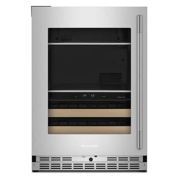 24 in. Dual Zone 14-Bottles Beverage Coolers in PrintShield Stainless Finish