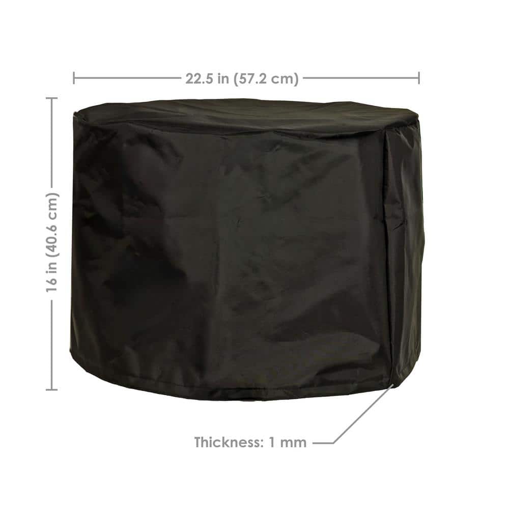 Black 22.5" Round Oxford Cloth Fire Pit Cover with PVC Liner