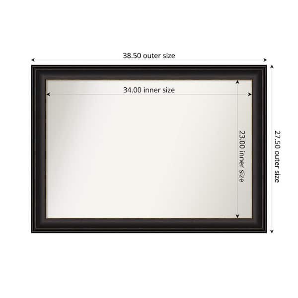 Amanti Art Trio Oil Rubbed Bronze 38.5 in. x 27.5 in. Custom Non-Beveled Recycled Polystyrene Framed Bathroom Vanity Wall Mirror