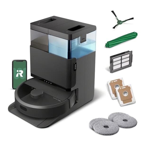 Roomba Plus 405 (G185) Combo 13.2 in. Robotic Vacuum and Mop + with Smart Navigation + AutoWash Dock in Black