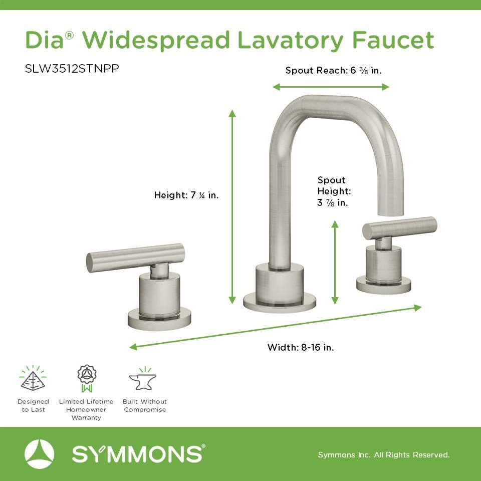Dia Satin Nickel Widespread Two-Handle Bathroom Faucet