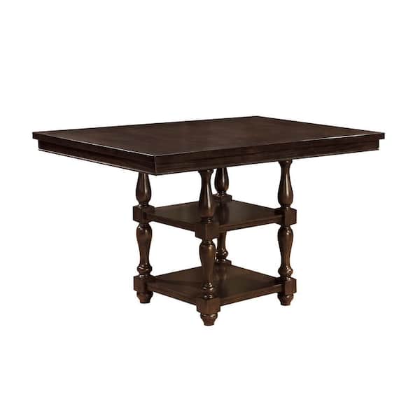 Benjara 42 in. Brown Wood 4 Legs Dining Table (Seat of 4)