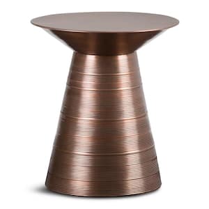 Sheridan Industrial 18 in. Wide Metal Accent Side Table in Aged Copper, Fully Assembled