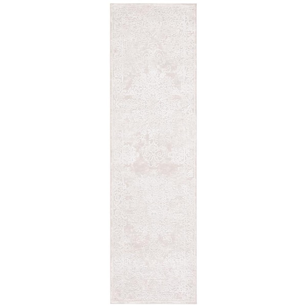 Reflection 3 ft. x 6 ft. Creme/Ivory Floral Border Area Rug