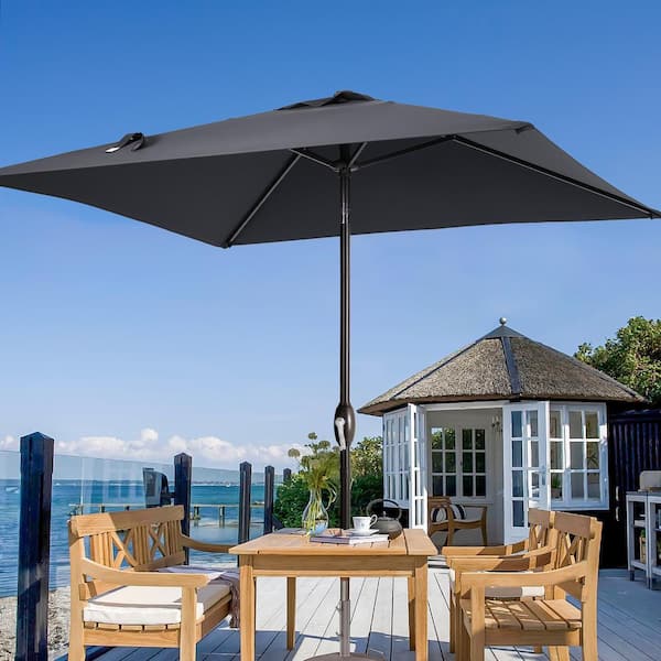 JOYESERY 6.5 ft. x 6.5 ft. Square Patio Market Umbrella with UPF50+, Tilt Function and Wind-Resistant Design, Anthracite