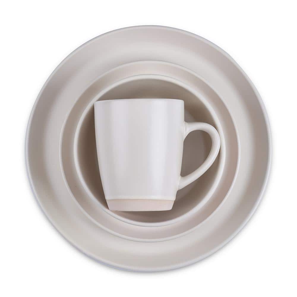 White Ceramic 16-Piece Dinnerware Set, Service for 4