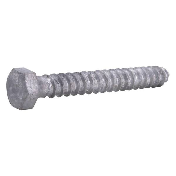100-Pack 5/16" X 3.5" Hex Head Lag Bolts - Hot Galvanized Steel Wood Screws