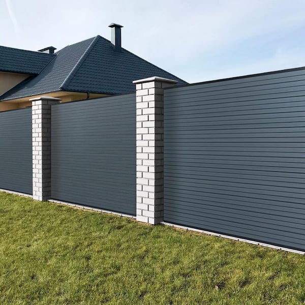 5.9 ft. H x 5. 9ft. W Slate Grey Composite Waterproof Fence Panel-Zero Rot and Fade Resistance