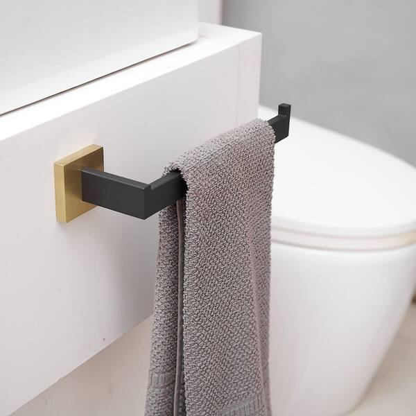 Modern Double Toilet Paper Holder Gold/ Black Wall Mounted