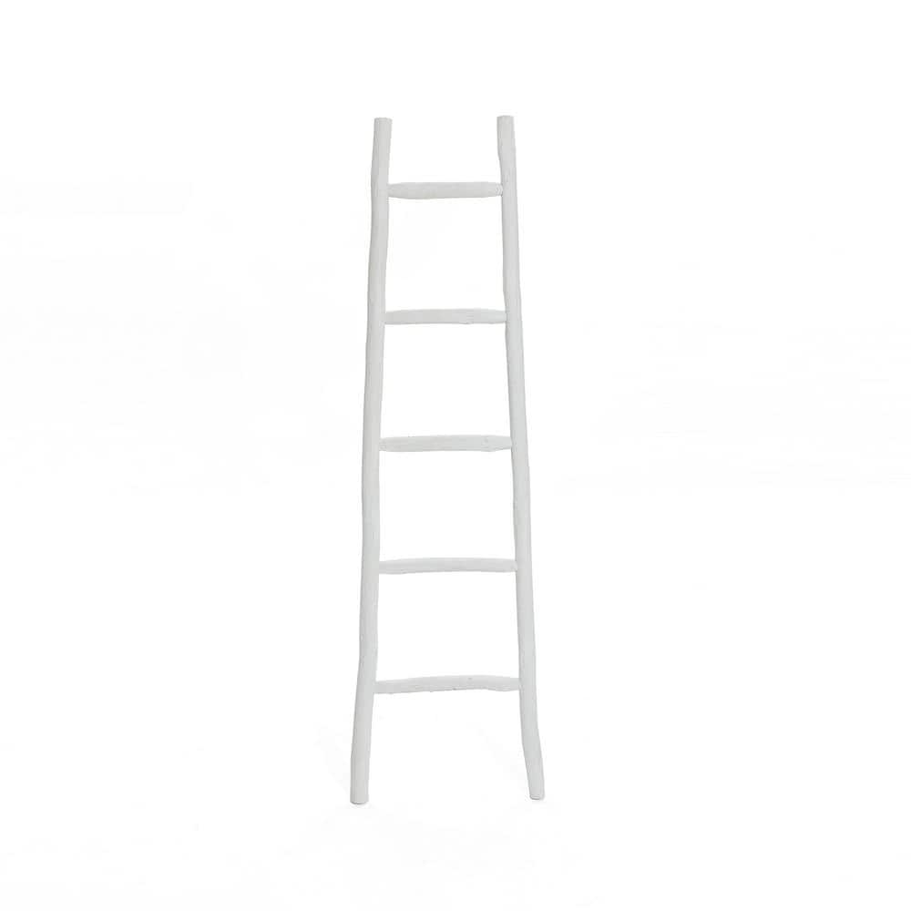 White Solid Wood 5-Rung Blanket Ladder