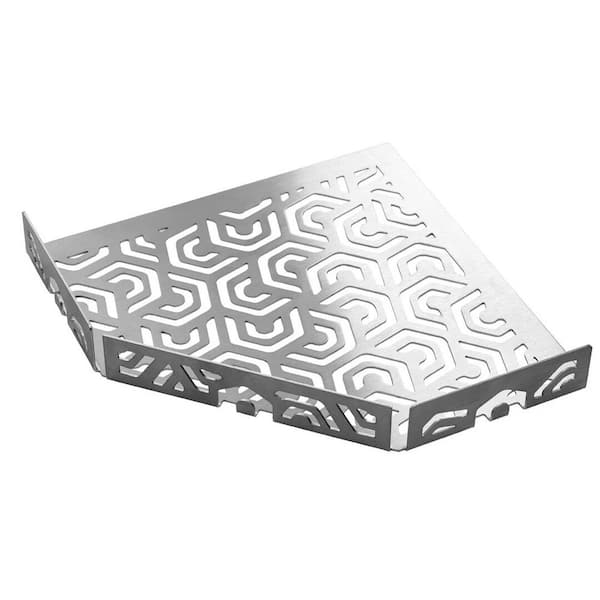 DURAL TI-SHELF Stainless Steel Pentagonal Corner Shelf 11in. x 7.87in. X 7.87 in. x 3.74in. X 3.74in. Decorative Wall Shelf