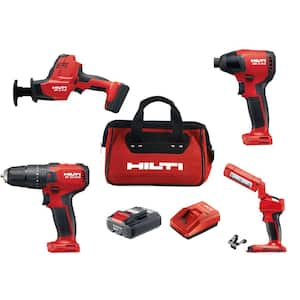 12-Volt Cordless 4-Tool Combo with Recip Saw, Impact Driver, Drill Driver Combo Kit