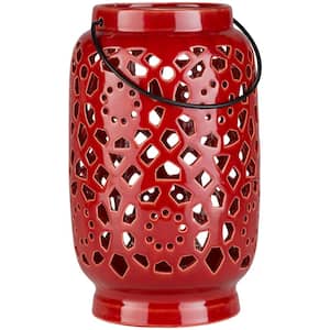 Kimba 11 in. Terracotta Ceramic Lantern