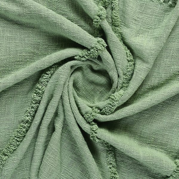 Norah Light Green Bohemian Basics Decorative Diamond Tufted Cotton