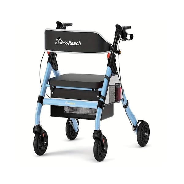 Foldable Rollator Walker with Seat for Seniors,450 lbs Capacity