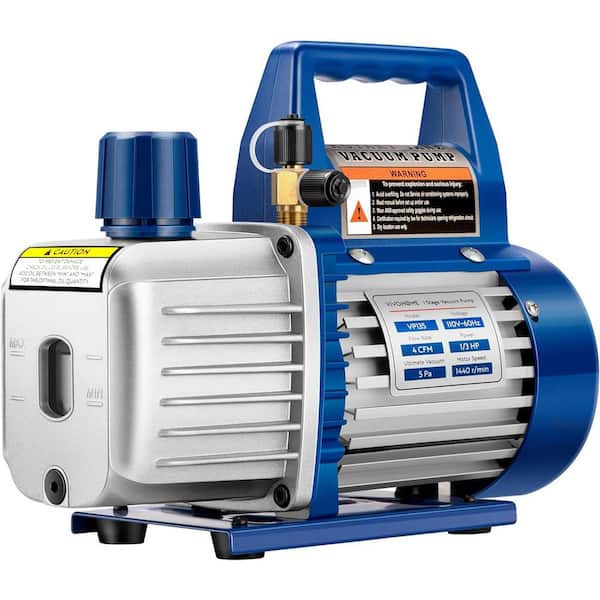 VIVOHOME 110-Volt 1/3 HP 4 CFM Single Stage Rotary Vane HVAC Vacuum Pump with Oil Bottle