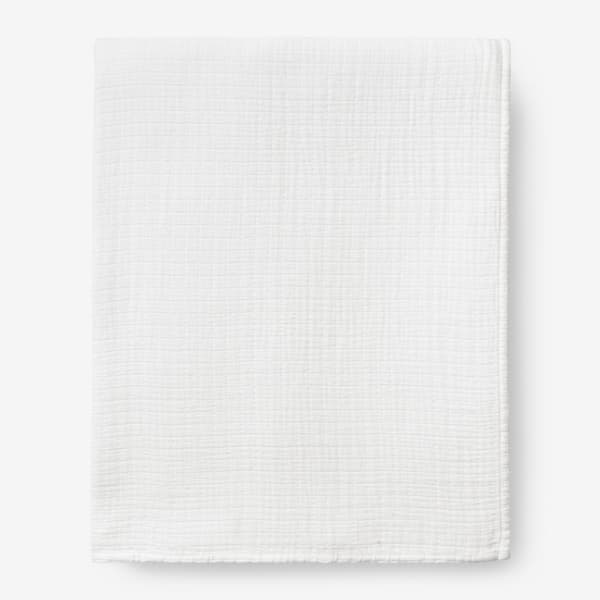 Gossamer White Cotton King/California King Blanket