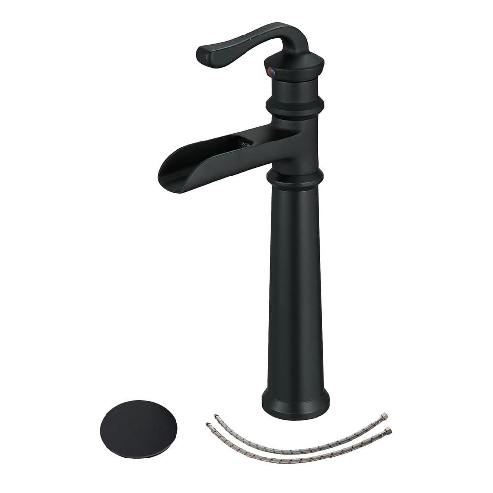 BWE Waterfall Single Hole Single-Handle Vessel Bathroom Faucet With Pop ...