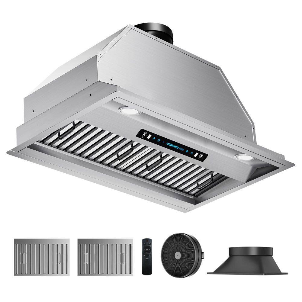 30 in. 900 CFM Convertible Ductless to Ducted Insert Range Hood in Stainless Steel with Touch,Gesture and Remote Control price history on PriceWatchPro