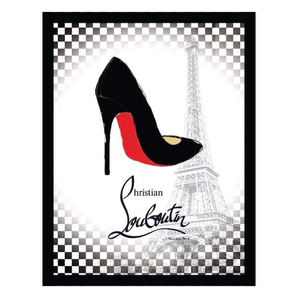 VENICE BEACH Collections Fashion Designer Classy Black / Red Pump-Framed Print by Fairchild Paris Abstract Poster Art Print 18 in. x 14 in.