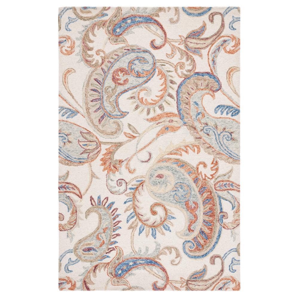 Micro-Loop Ivory/Rust 5 ft. x 8 ft. Abstract Persian Area Rug price history on PriceWatchPro