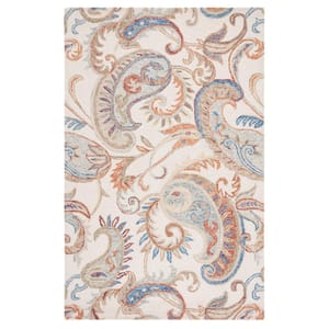 Micro-Loop Ivory/Rust 8 ft. x 10 ft. Abstract Persian Area Rug