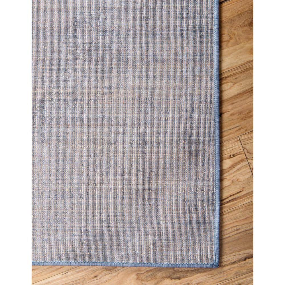Oxfordshire Braided Edge 8' x 10' Blue Medallion Synthetic Rug