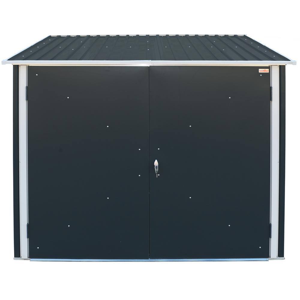 Anthracite and White Medium Metal Bicycle Storage Shed