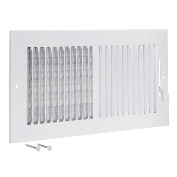 12 in. x 6 in. 2-Way Steel Wall/Ceiling Register, White