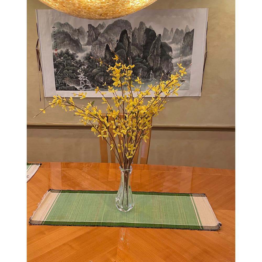 31-Inch Yellow Silk Artificial Forsythia Bush