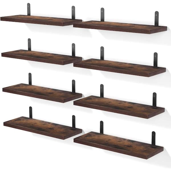 Cubilan 16.5 in. W x 6 in. D Rustic Brown Decorative Wall Shelf, Floating Shelves for Wall Decor