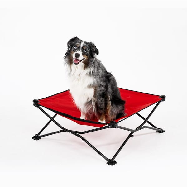 Coolaroo On the Go Elevated Pet Bed, Medium, Red